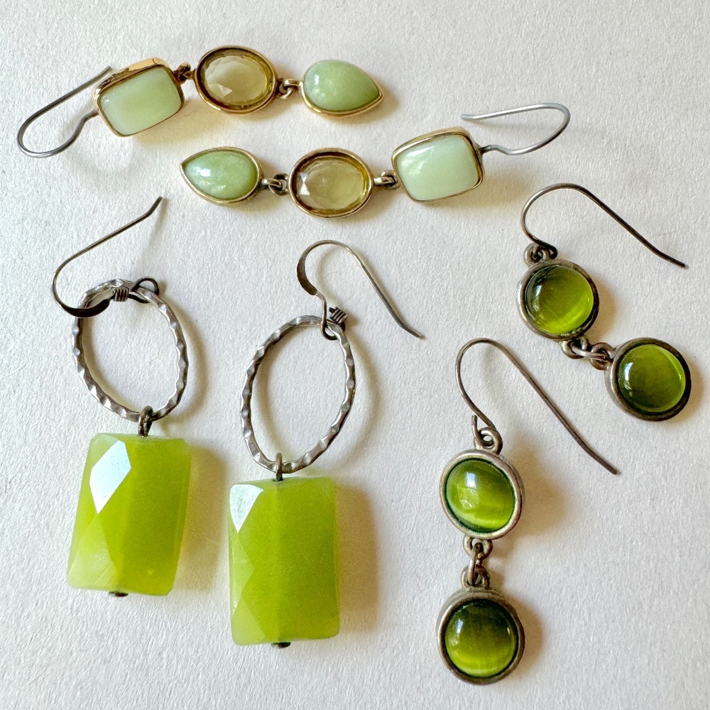 Leafy Greens Earring Set, 3 pairs
